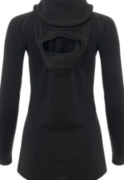 Aclima WarmWool Hoodsweater V2 naisten merinohuppari, Jet Black