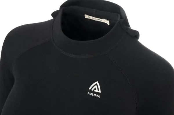 Aclima WarmWool Hoodsweater V2 naisten merinohuppari, Jet Black
