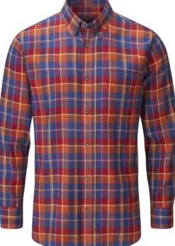 Alan Paine Ilkley Flannel Button Down Collar Shirt flanellipaita, Red Check