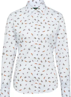 Alan Paine Lawen Printed Cotton Shirt naisten paita, White