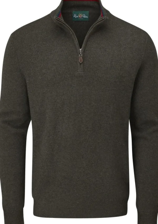 Alan Paine Streetly 1/2 Zip Mock Neck villapaita, Seaweed
