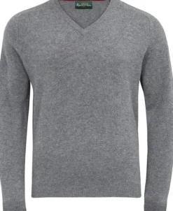 Alan Paine Streetly V-Neck Pullover lampaanvillainen pusero, Grey Mix