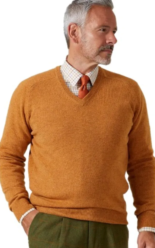 Alan Paine Streetly V-Neck Pullover lampaanvillainen pusero, Grey Mix