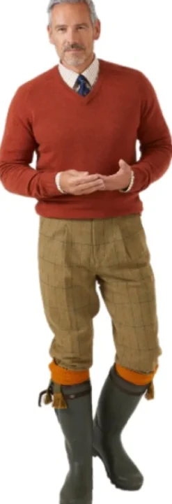 Alan Paine Streetly V-Neck Pullover lampaanvillainen pusero, tummanvihreä