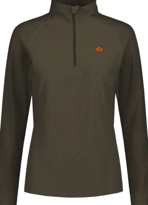 Alaska 1795 Alaska CoolDry Half-Zip Top naisten paita, Moss Brown