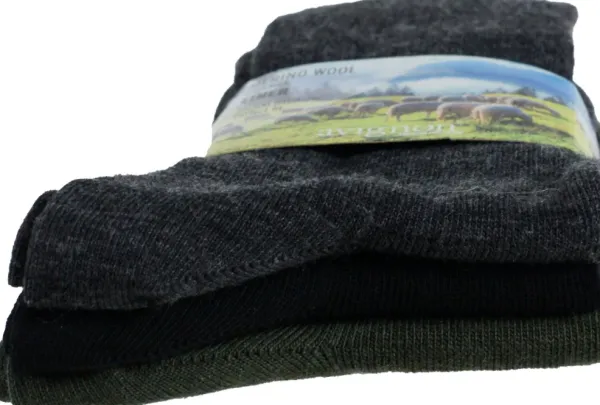 Avignon Liner Ull 3-pack Musta/Harmaa/Vihreä