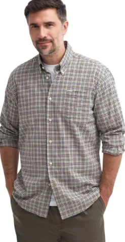 Barbour Durand Relaxed Fit Shirt paita, Dark Tan