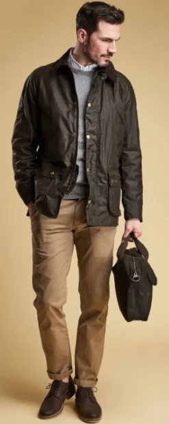 Barbour M's Ashby Wax Jacket Dark Olive