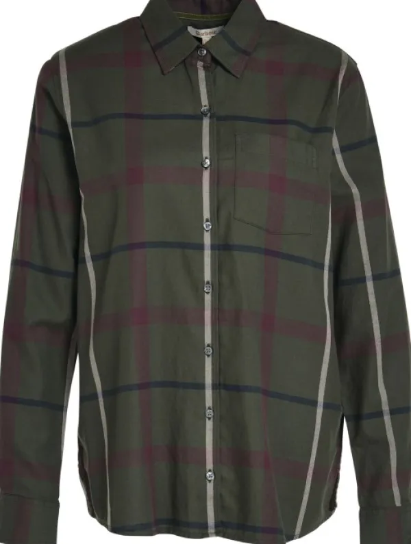 Barbour Oxer Check Shirt naisten paita, vihreä/musta