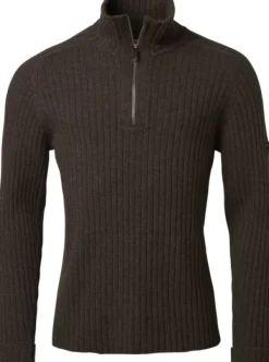 Chevalier Antony Half Zip Wool Pullover neulepaita, Antler Brown