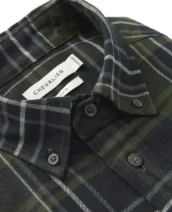 Chevalier Heron Flannel Shirt Men flanellipaita, vihreä