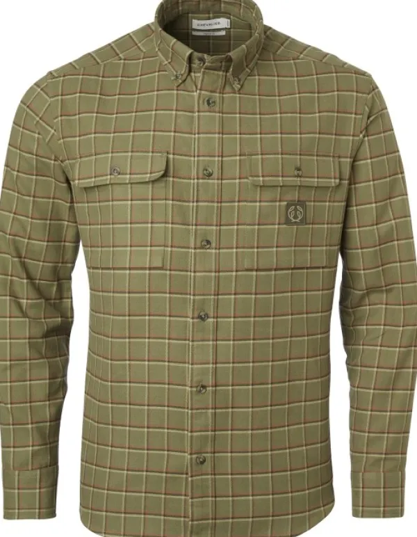 Chevalier Heron Flannel Shirt paita, Field Green Checked