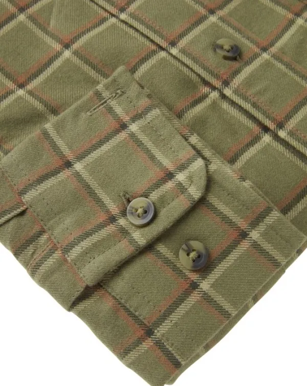 Chevalier Heron Flannel Shirt paita, Field Green Checked
