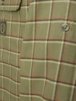 Chevalier Heron Flannel Shirt paita, Field Green Checked