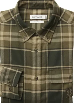 Chevalier Heron Flannel Shirt paita, Evergreen Checked