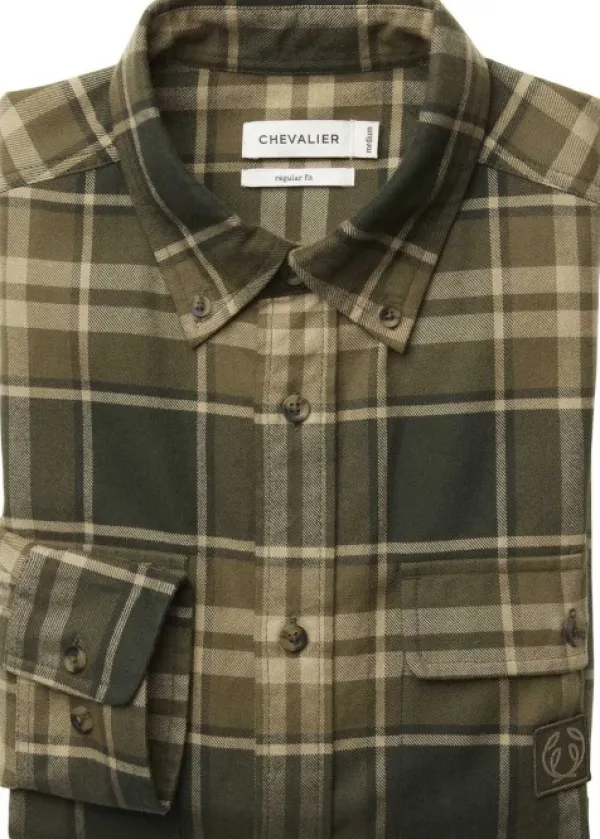 Chevalier Heron Flannel Shirt paita, Evergreen Checked