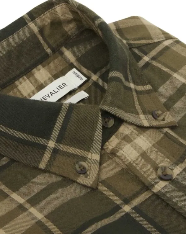 Chevalier Heron Flannel Shirt paita, Evergreen Checked