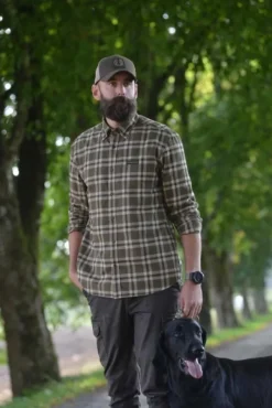 Chevalier Teal Light Flannel Shirt flanellipaita, Olive Green Checked