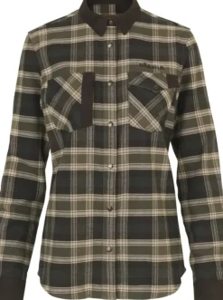 Härkila Aivak L/S Shirt naisten flanellipaita, Olive