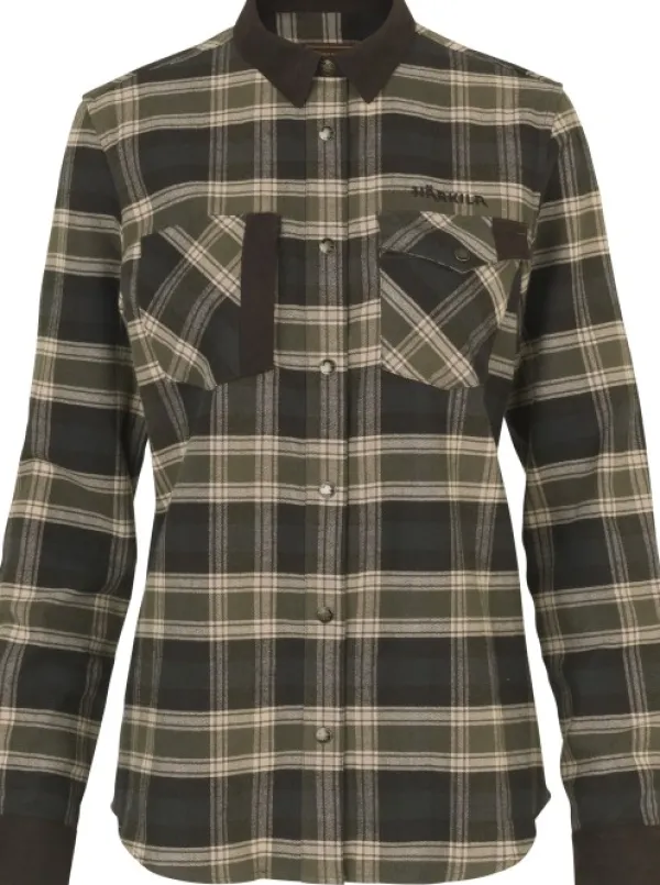 Härkila Aivak L/S Shirt naisten flanellipaita, Olive