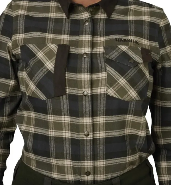Härkila Aivak L/S Shirt naisten flanellipaita, Olive