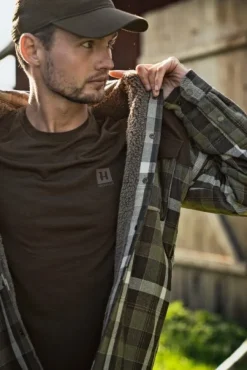 Härkila Asmund Insulated Wool Shirt paita, Willow Green/Phantom