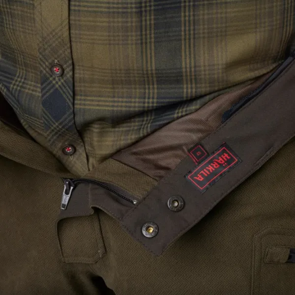 Härkila Driven Hunt HWS Leather Trousers metsästyshousut, Willow Green/Shadow Brown