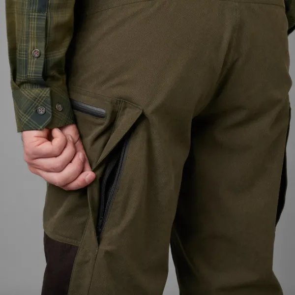 Härkila Driven Hunt HWS Leather Trousers metsästyshousut, Willow Green/Shadow Brown