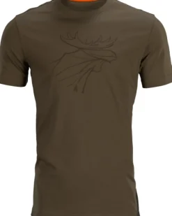 Härkila Graphic T-shirt puuvillainen t-paita, 2 kpl, ruskea/harmaa