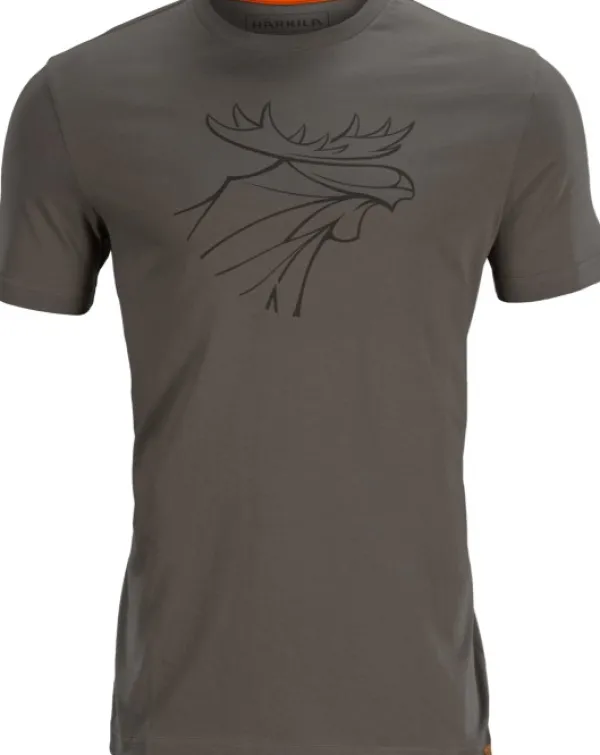 Härkila Graphic T-shirt puuvillainen t-paita, 2 kpl, ruskea/harmaa