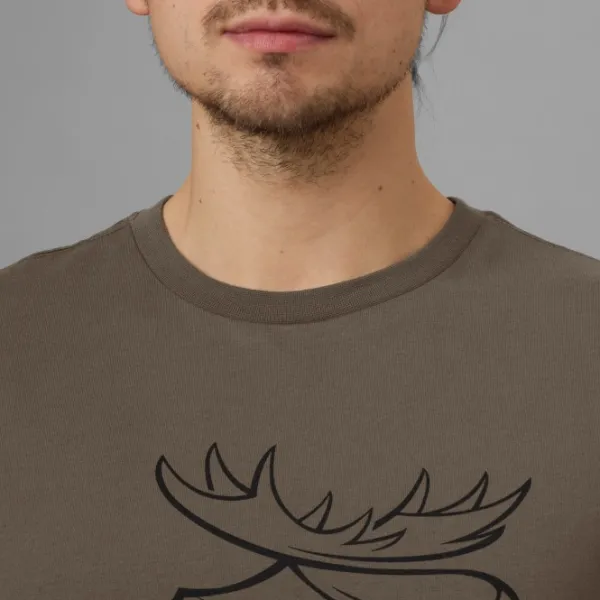 Härkila Graphic T-shirt puuvillainen t-paita, 2 kpl, ruskea/harmaa