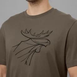 Härkila Graphic T-shirt puuvillainen t-paita, 2 kpl, ruskea/harmaa