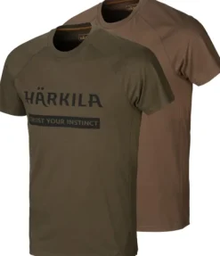 Härkila Logo T-Shirt 2-Pack Willow Green/Slate Brown