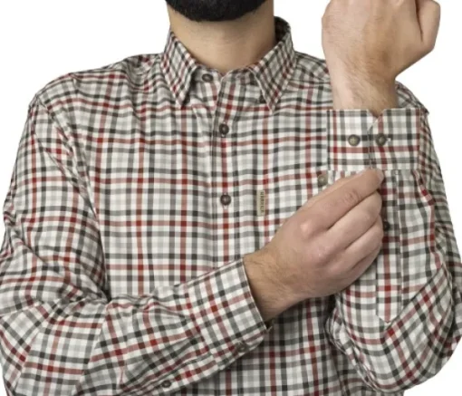 Härkila Milford Shirt kauluspaita, punainen/valkoinen