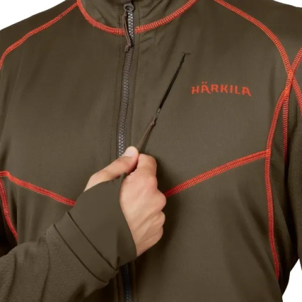 Härkila Scandinavian Fleece Jacket fleecetakki, vihreä/ruskea/oranssi