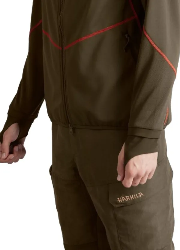 Härkila Scandinavian Fleece Jacket fleecetakki, vihreä/ruskea/oranssi