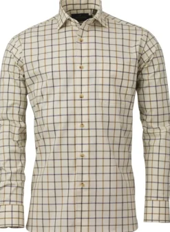 Laksen Axel Sporting Stretch Shirt kauluspaita, ruskea/sininen/vihreä