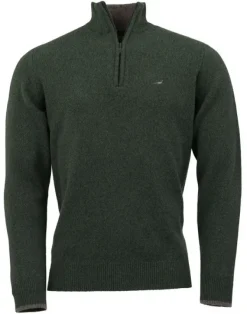 Laksen Brompton Zip-Neck villapaita, Loden