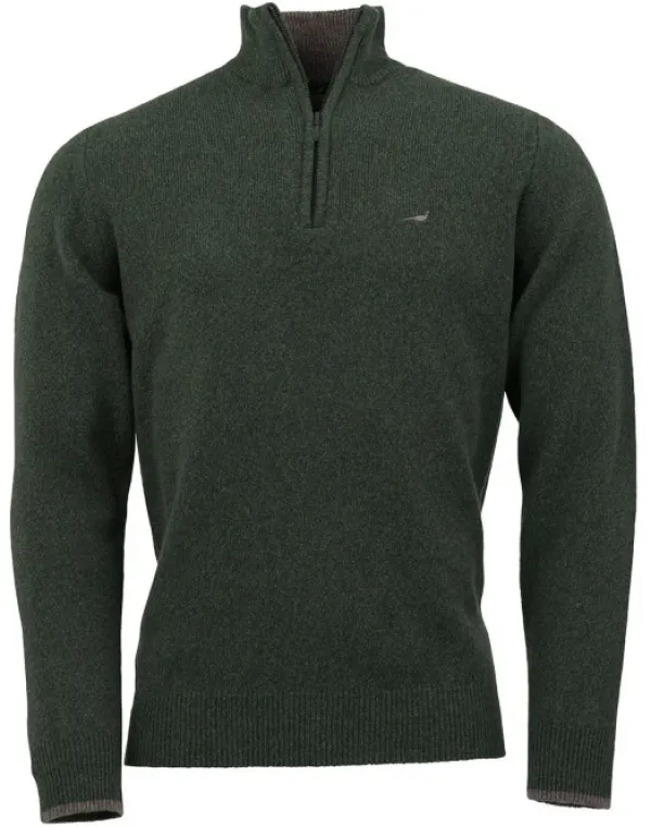 Laksen Brompton Zip-Neck villapaita, Loden