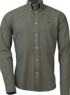 Laksen Oliver Shirt Cotton kauluspaita, harmaanvihreä