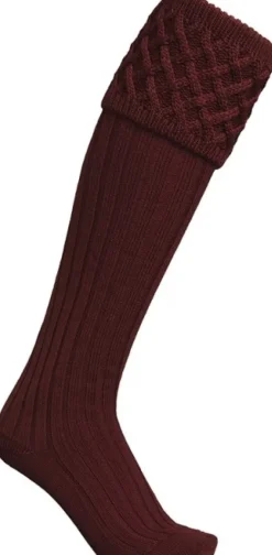 Laksen Windsor Shooting Socks metsästyssukat, viininpunainen