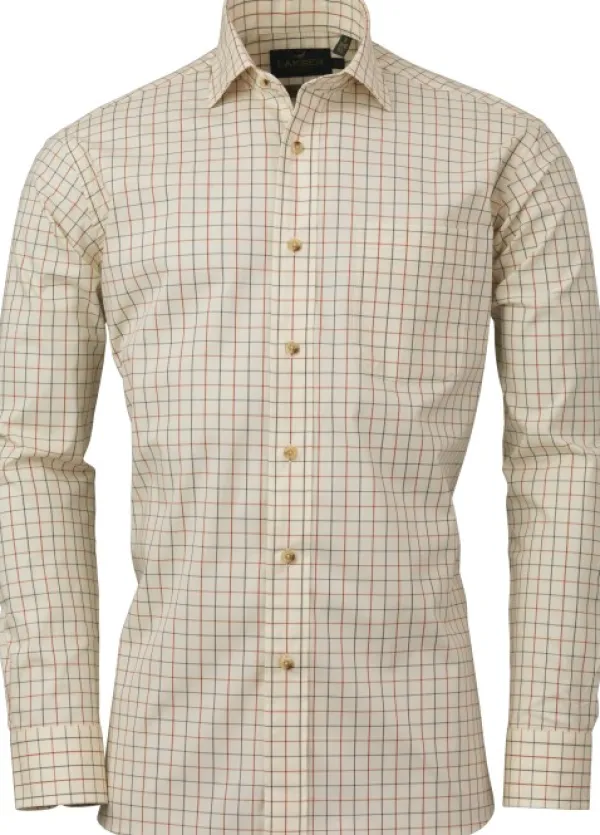 Laksen Zac Sporting Stretch Shirt kauluspaita, oranssi/metsänvihreä