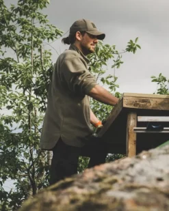 Swazi Bush Shirt fleecepusero, tummanvihreä